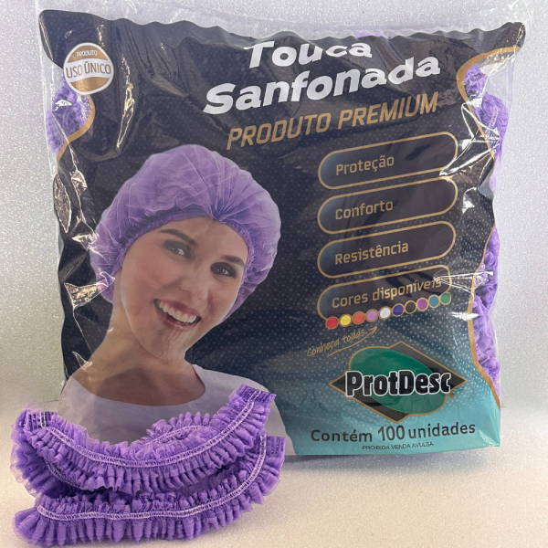 Touca Sanfonada Protdesc Premium pct 100 unidades Lavanda